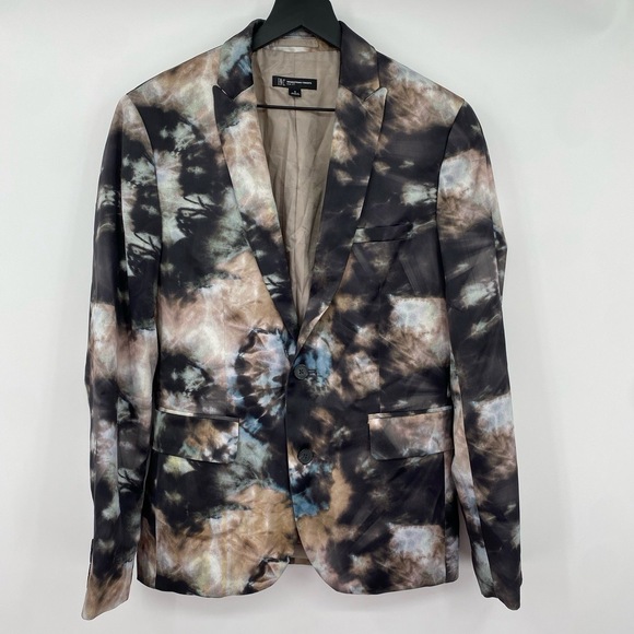 INC Blazer Pants Suit Set Mens Small 30x30 Moody Tie-Dye Abstract Art to wear - Picture 8 of 16